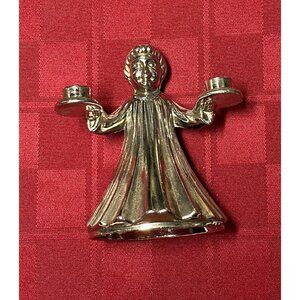 Silver Plated Choir Girl Mini Candle Stick Holder Made in Italy